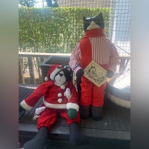 Festive Cat Duo - Red and White